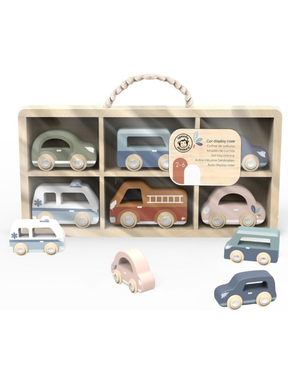 Wooden Toy Cars for Kids | 6-Piece Vehicle Set with Storage Case & Fun Playtime